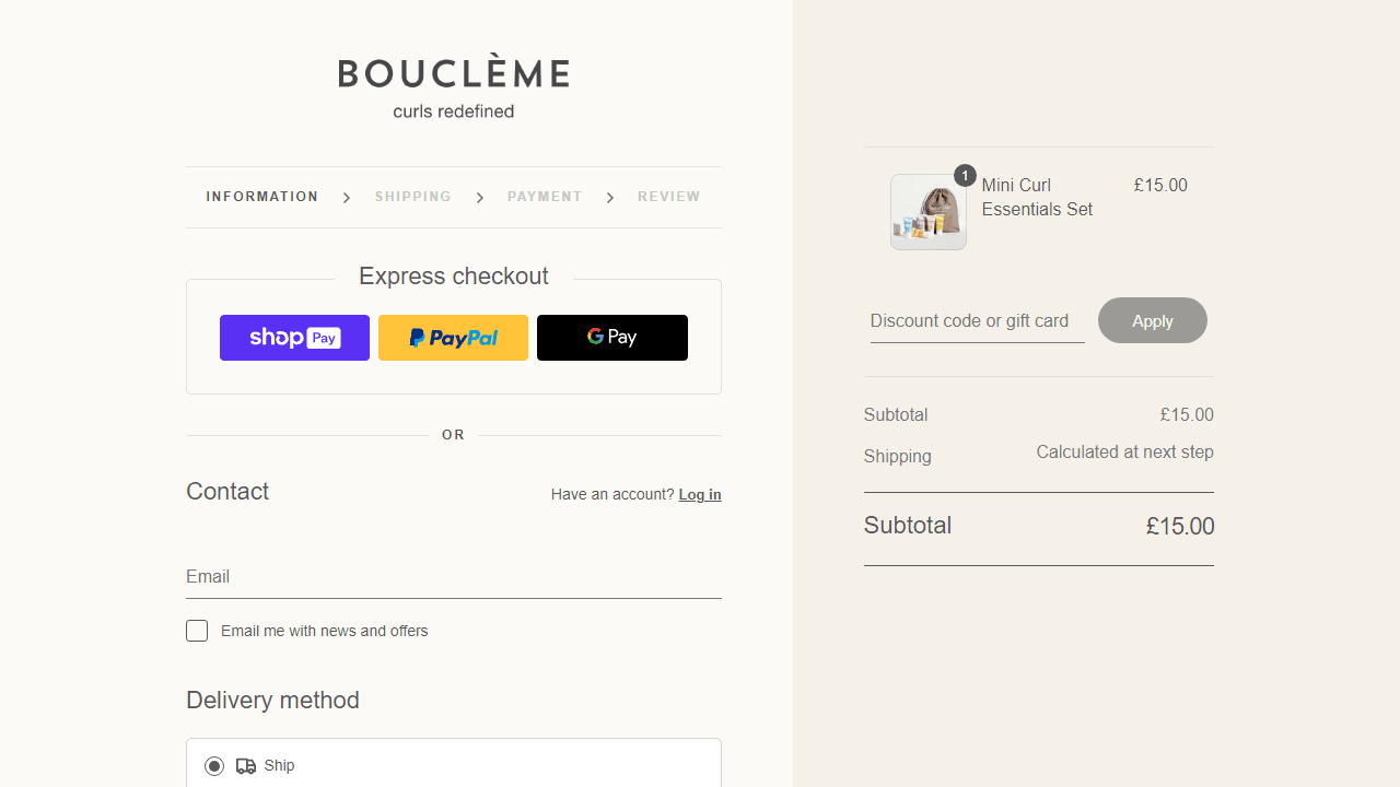 How to apply Boucleme coupon code